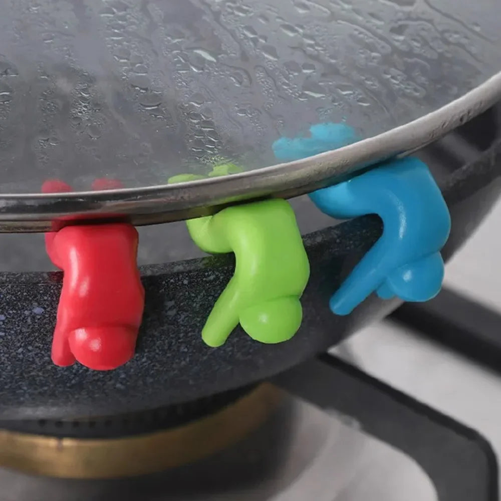 Silicone Support Pan Pot Lid Holder Anti-Overflow Pot Clip Kitchen Tools Stand Mobile Phone Chopstick Spoon Holder Stand Gadgets