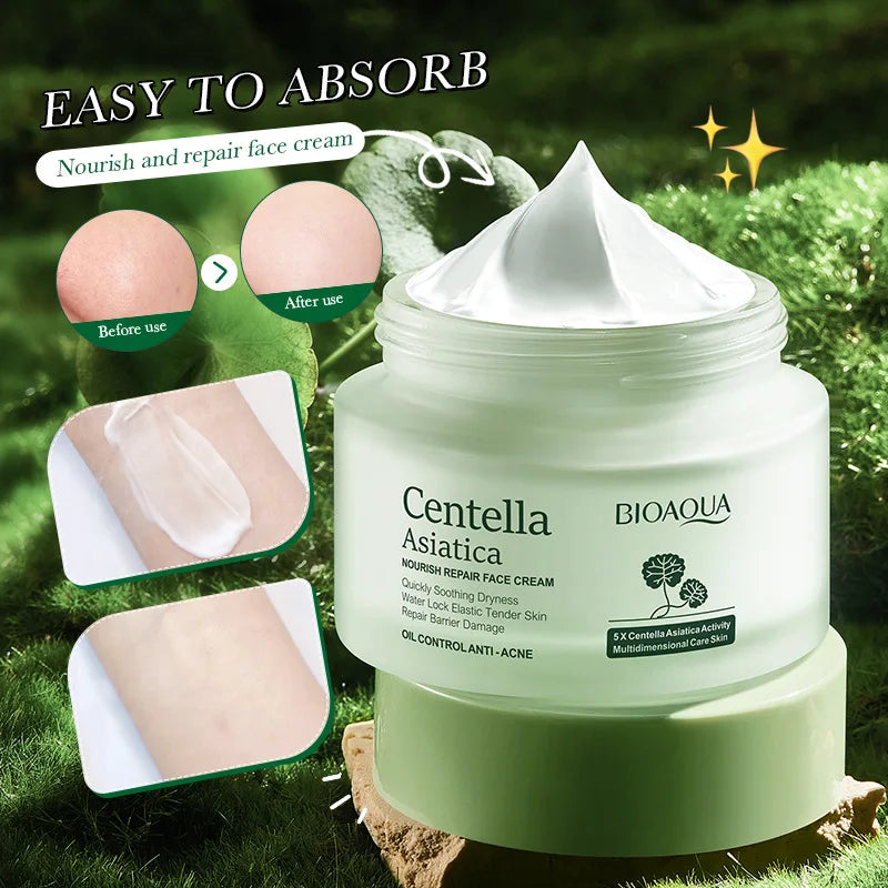 BIOAQUA Asiatic Centella Face Cream Moisturizing Whitening Anti-Aging Anti Acne Facial Cream Beauty Face Skin Care Products