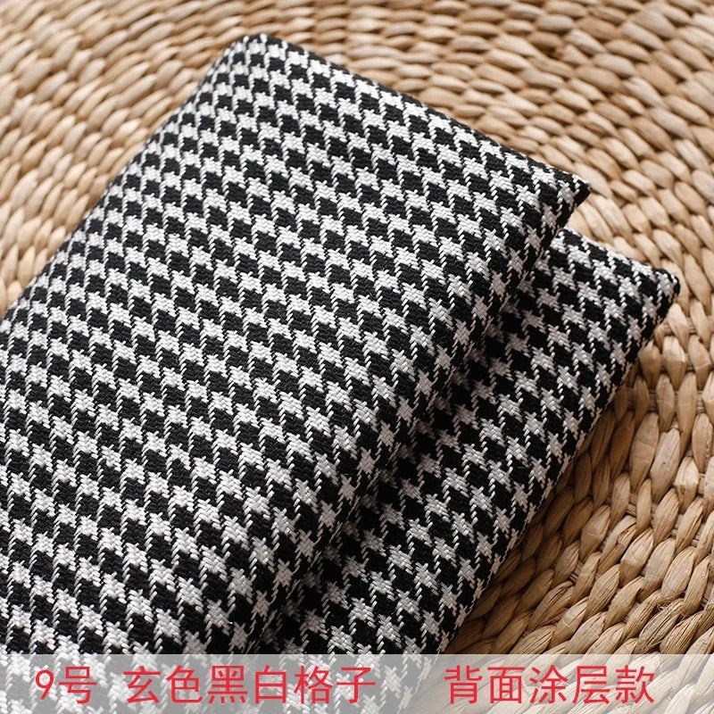 High-end Thousand Bird Grid Sofa Fabric Thickening Plaid Cotton Linen Cloth Tablecloth Pillow Cushion Cover Handmade DIY Fabric