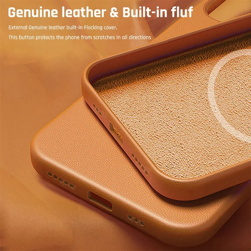 Original Leather Wireless Charging Animation Cases for iPhone 16