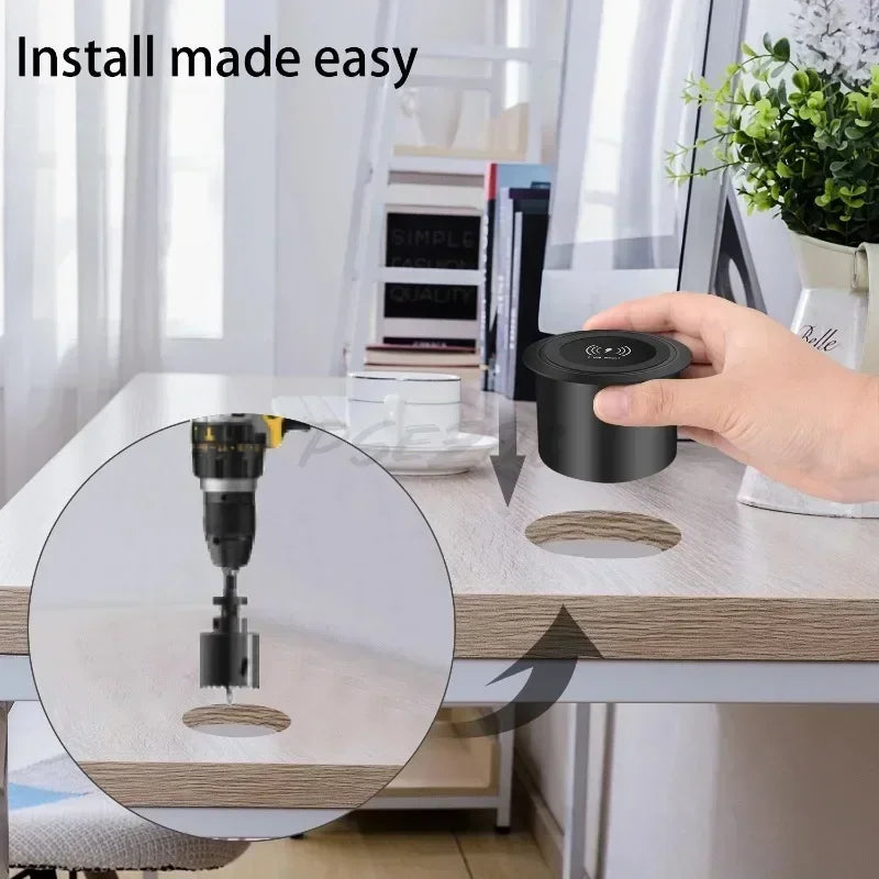 Three in One Multifunctional Hidden USB Bedside Table Sofa Armrest Desktop Office Furniture Embedded Wireless Charger