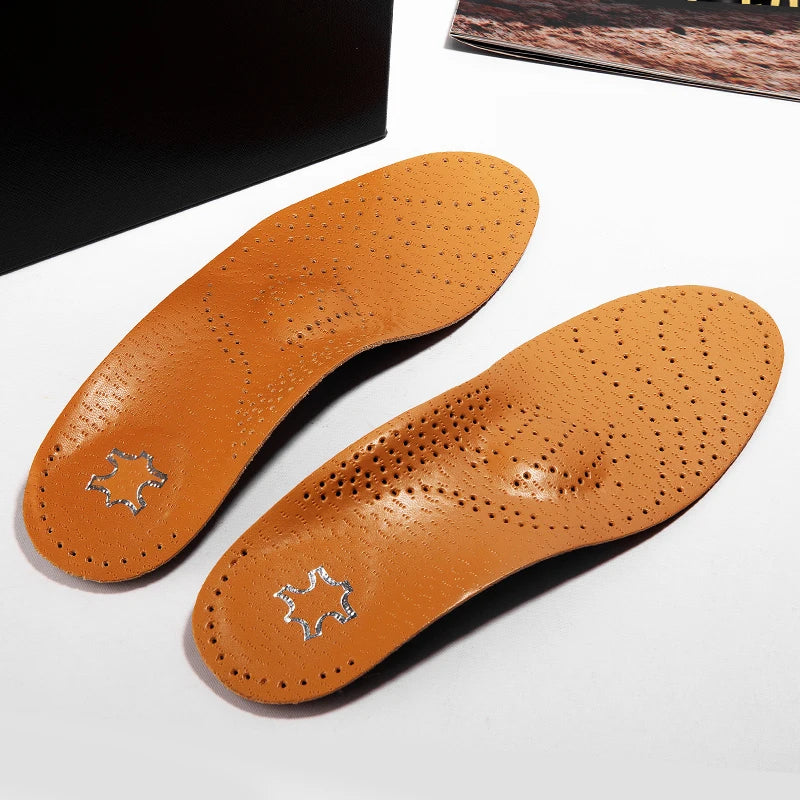 1 Pair of leather orthopedic insoles with arch support insoles