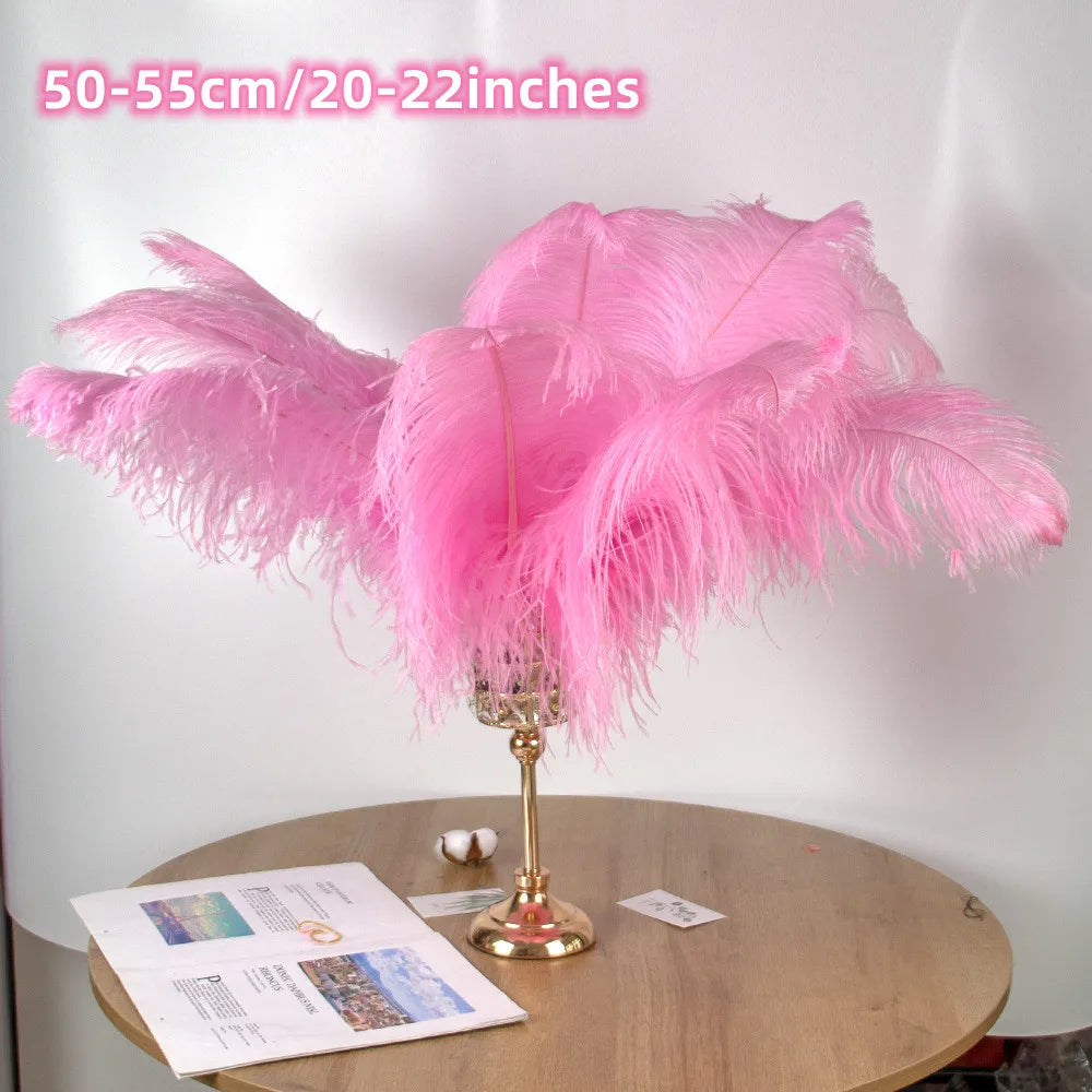 10PCS/Lot White Ostrich Feathers Plume for Wedding Table Centerpieces Carnival Prime Decor  45-50CM 55-60CM Ostrich Plumas Large