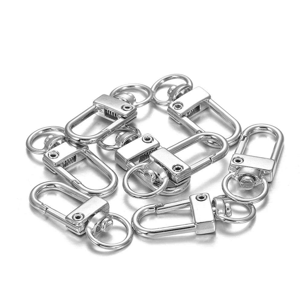 Pack Rotating Dog Buckle Gold Color Rhodium Metal Lobster