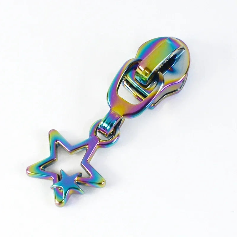 10/30Pcs Star Zipper Slider Pulls for Nylon Zippers By The Meter Bag Coat Zips Head Pullers Repair Kit DIY Sewing Accessories