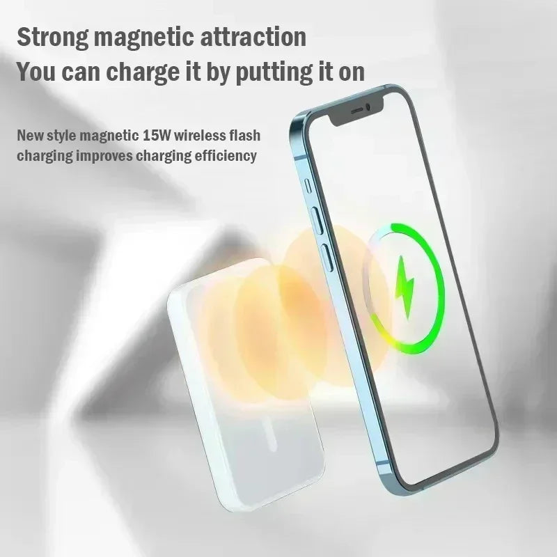 Lenovo 50000mAh Magnetic Power Bank for Magsafe Wireless Charger Fast Charging External Spare Battery For Android iPhone