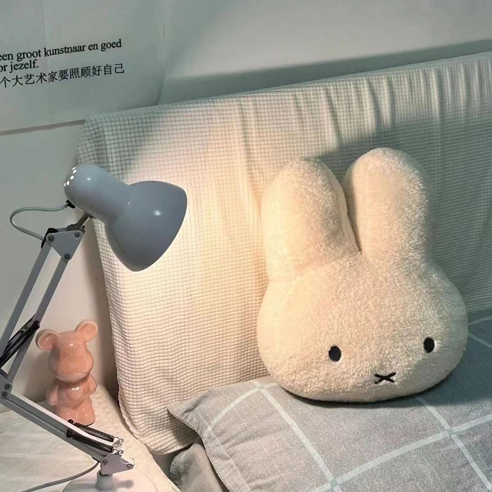 Kawaii Miffy Cute Plush Pillow Cartoon Rabbit Add Cotton High Quality Household Bedroom Simple Sofa Cushion Girl Festival Gift