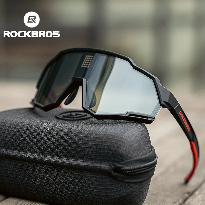 ROCKBROS Polarized Cycling Glasses Electronic Color Change Glasses Sunglasses
