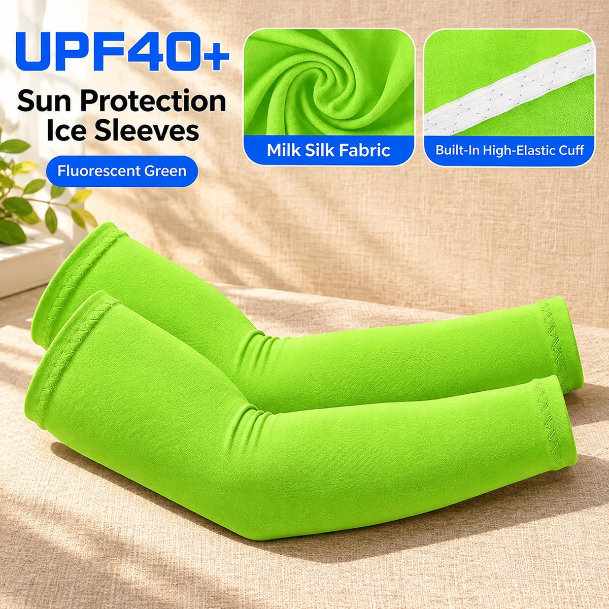 Ice Silk Refined Arm Sleeves Thin Straight Tube Cycling