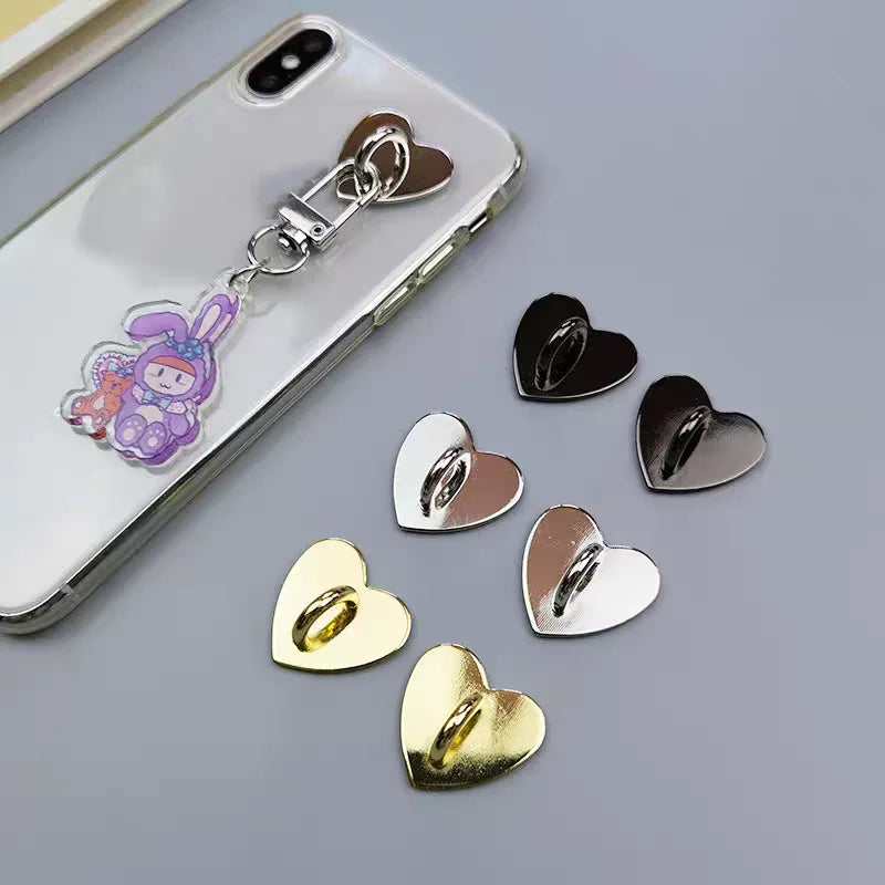 Metal Heart Mobile Phone Ring Holder Pendant Hook Round
