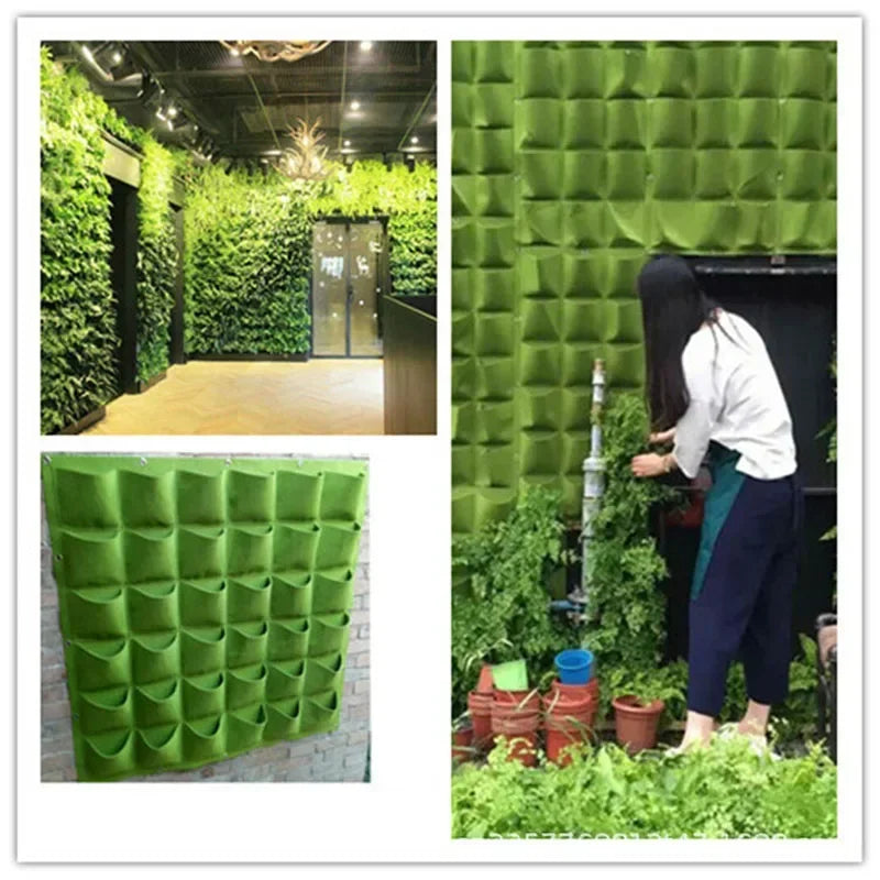 Wall Hanging Pockets Planting Bags Flower Pot Home Garden Grow Bag Garden Planter Vertical Seedling Plant Pot Home Decor Supply