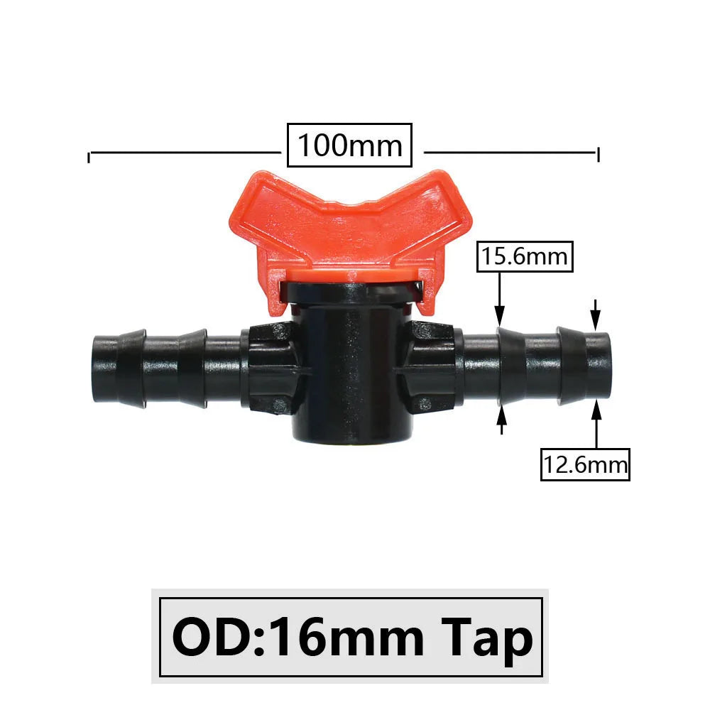 4/8/10/12/16/20/25mm Hose Barbed Mini Valve Garden Tap Barb Connectors With 1/2 3/4 Inch Thread Drip Irrigation System Fitting