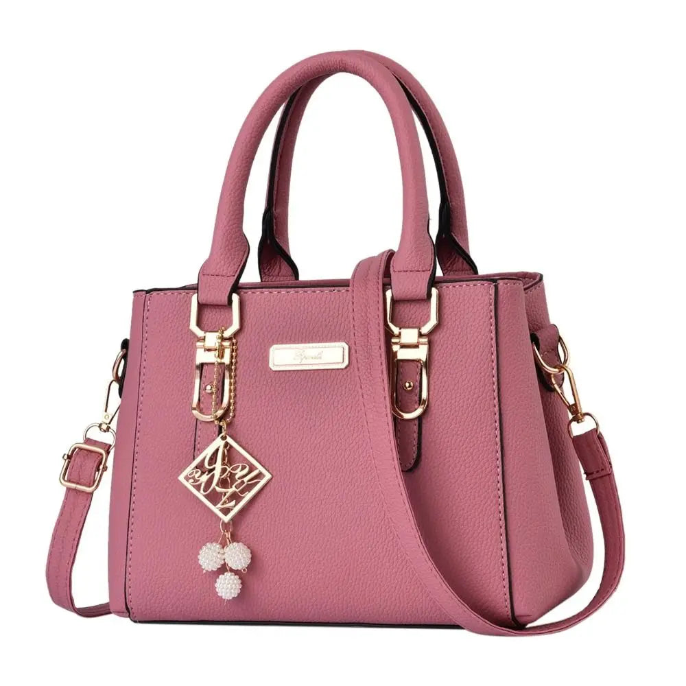 Trendy Leather Handbags Large Capacity Open Pocket Shoulder Bag