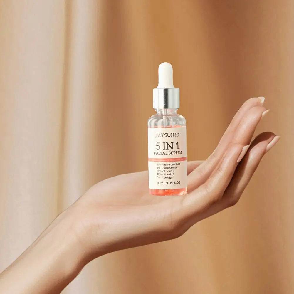 1/2/3pcs 30ml 5 In 1 Face Serum Moisturizing Vitamin C Hyaluronic Acid Facial Serum Shrink Pores Skin Care