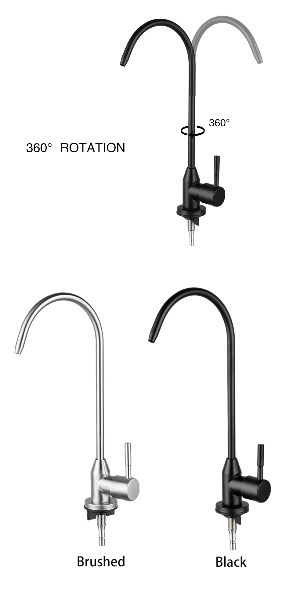 ULA 1/4"Kitchen Faucets Direct Drinking Tap Stainless Steel Water Purifier Faucet Single Cold Water Sink Faucet Filter Faucet