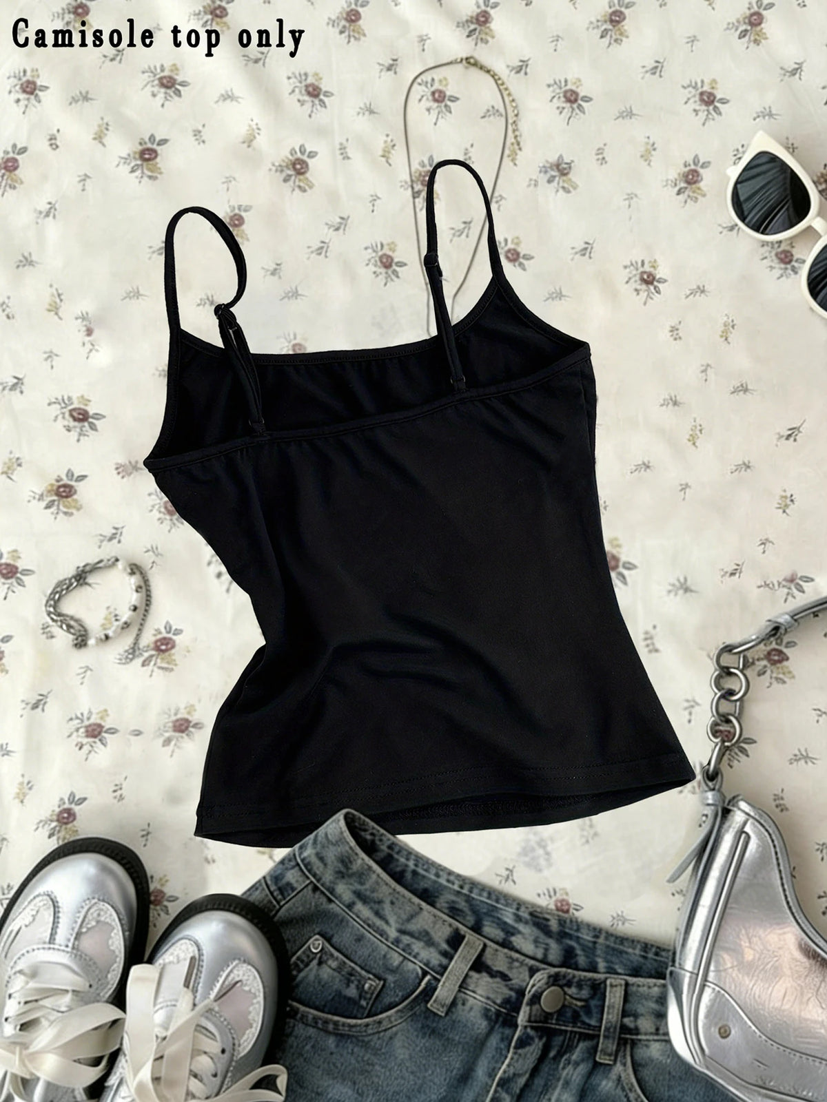 Y2K Fashion Print Camisole Adjustable Shoulder Straps Top 220g/m²