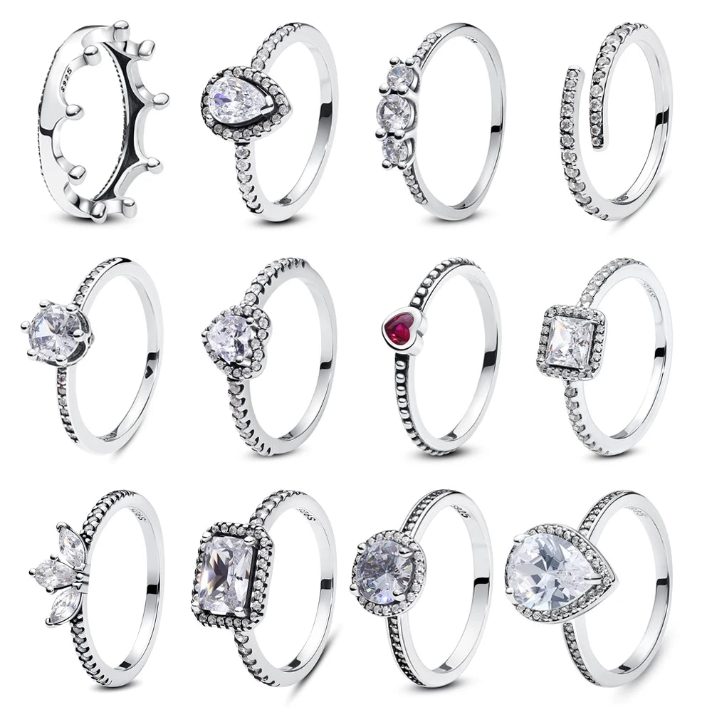 925 Sterling Silver Heart CZ Stackable Ring