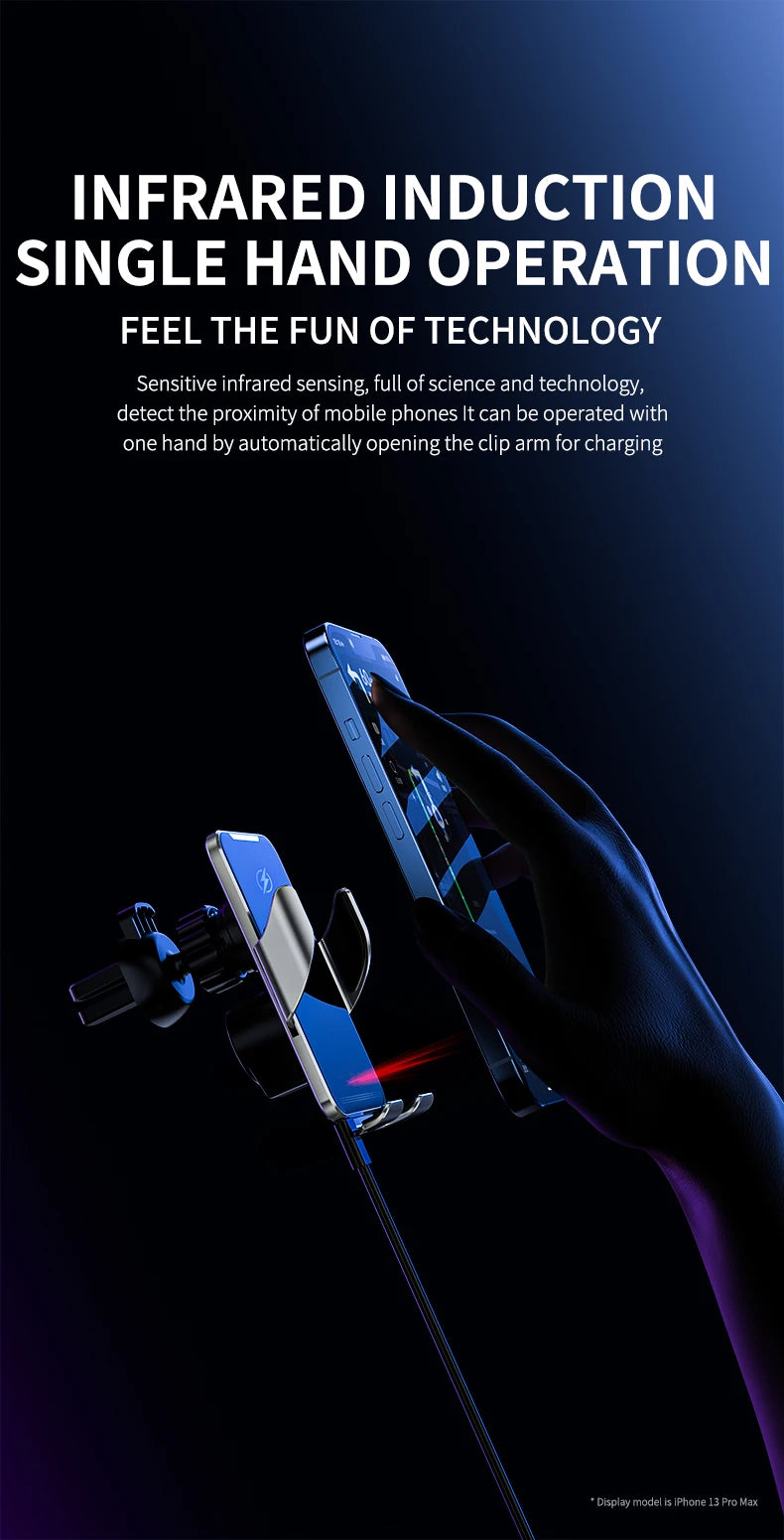 Car Wireless Charger Magnetic Auto Car Mount Phone Holder For iPhone 17 16 15 14 13 12 Samsung Infrared Induction Fast Charging