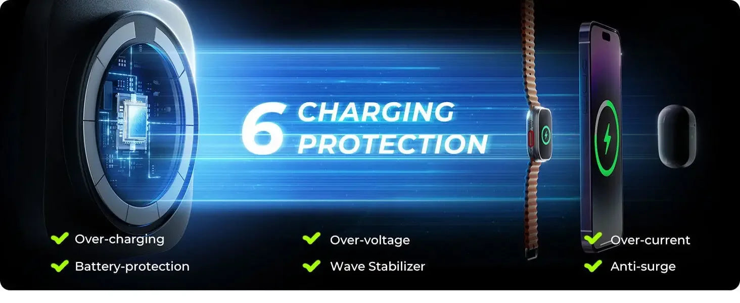 3 in 1 Tiny Foldable Wireless Charger Stand for iPhone 15 14 13 12 Pro Max Apple Watch 8 7 Holder Magnetic Fast Charging Station