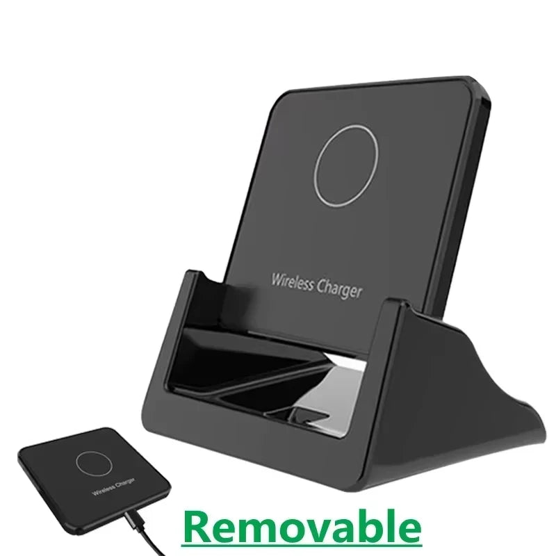 30W Wireless Charger Pad Stand Desktop Ultra-thin Mobile Phone Fast Charging Dock Station For iPhone 15 14 13 12 Samsung Xiaomi
