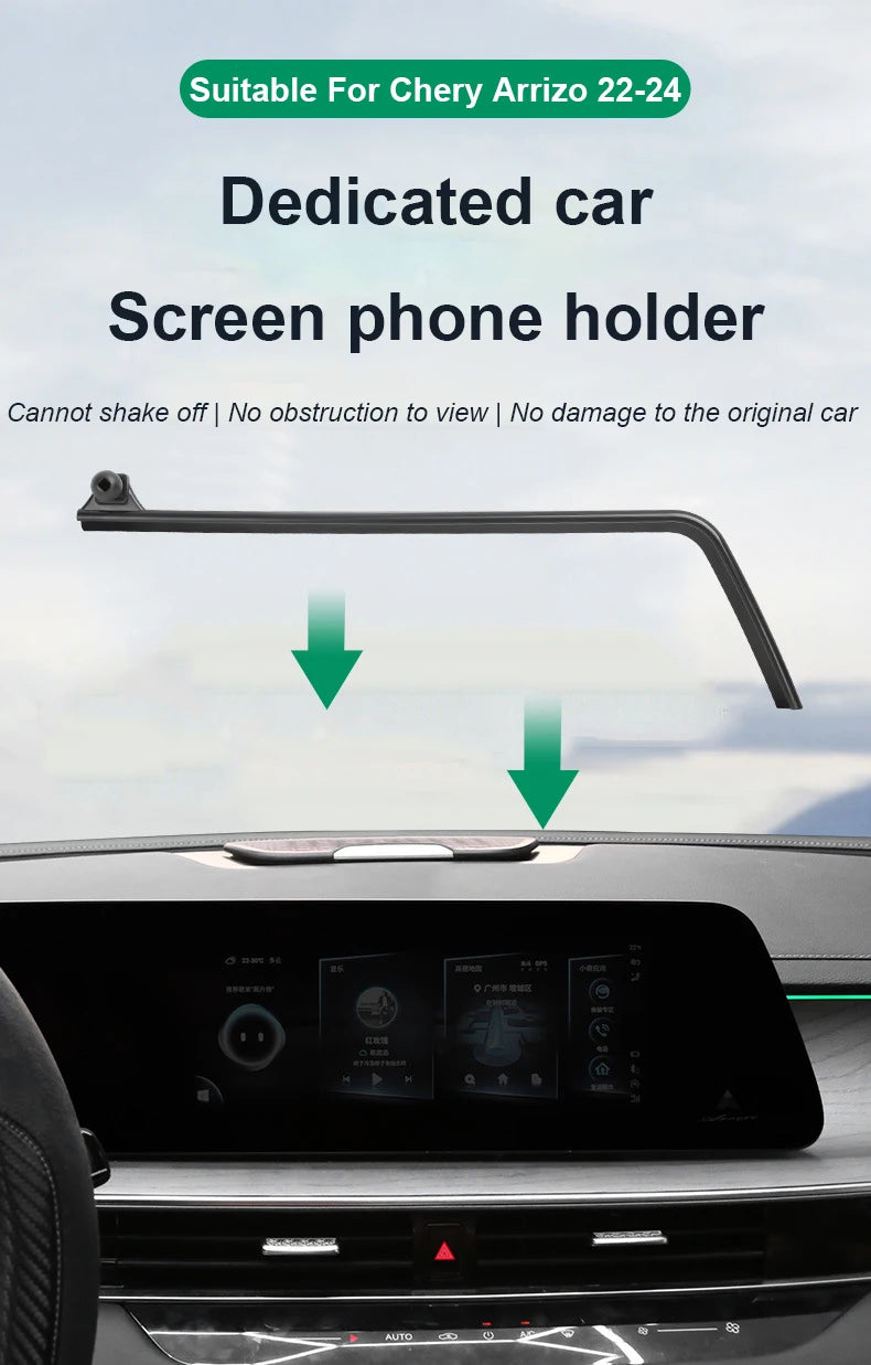 Car Phone Holder For Chery Arrizo 8 2022-2024 Car Screen Phone Holder Wireless Charger Navigation Modification Interior
