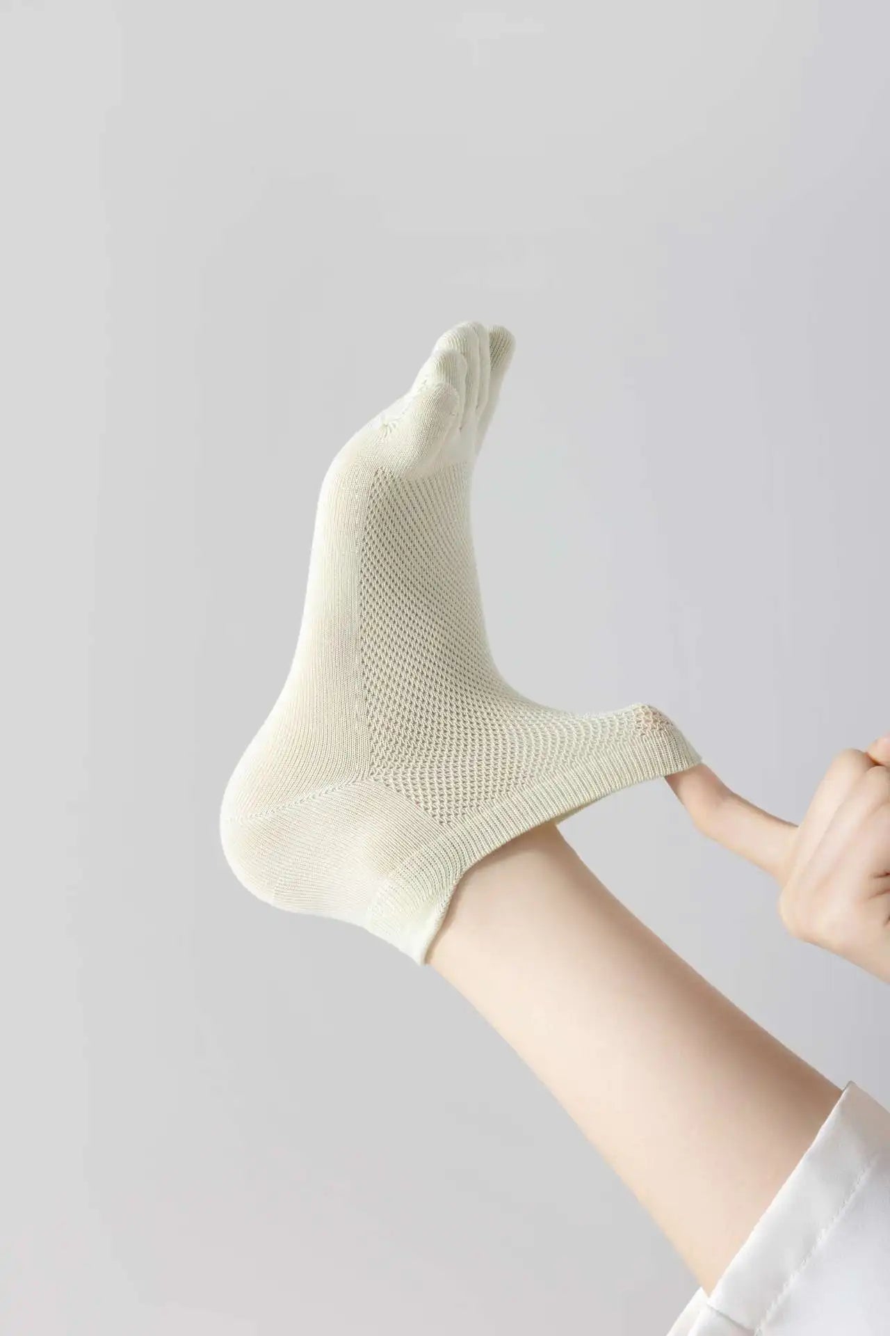 5 Pairs Summer Women Five Finger Socks 5 Pairs Candy Color Soft Cotton Breathable Mesh Split Toe Socks Girls Outdoor Sports Sock