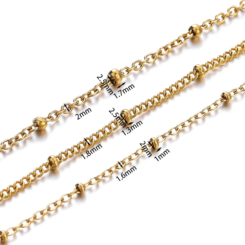 No Fade 2Meters Stainless Steel Chain Cross Chain with