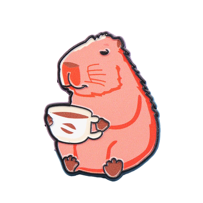 Cute Animal Series Enamel Brooch Alloy Pin Cartoon Kawaii Capybara Cat Dog Duck Pet Backpack Lapel Badge Jewelry Gift for Kids