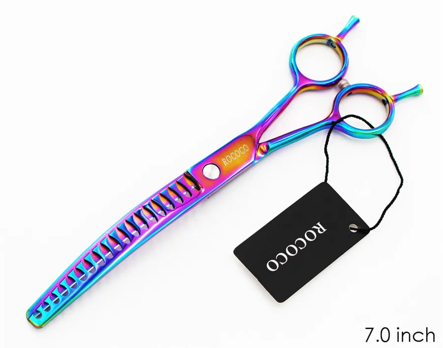 Professional 8 inch 7 inch 6.5" High Quality Pet Dog Grooming Scissors Curved Shark Thinning Shears Cat Dog Barber Scissors