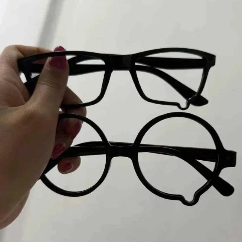 Y2K Anime Without lenses Glasses Dripping Tears Black Frame Unisex Retro Fashion Eyewear Cosplay Cute Accessories
