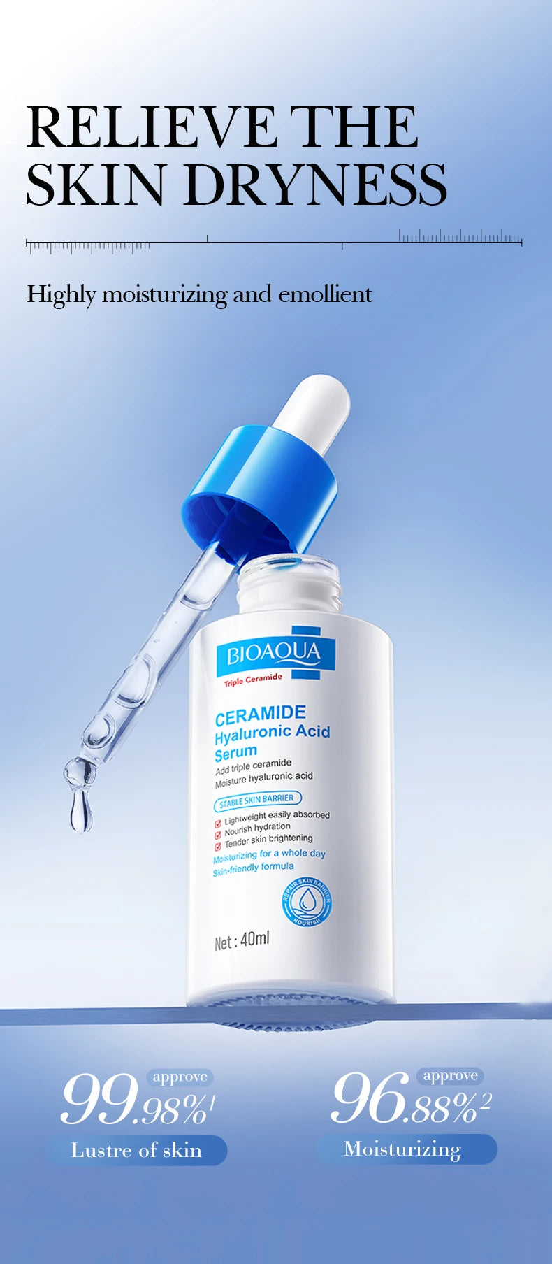 BIOAQUA Ceramide Hyaluronic Acid Serum for Face Moisturizing Anti Wrinkles Anti-aging Whitening Facial Essence Skin Care
