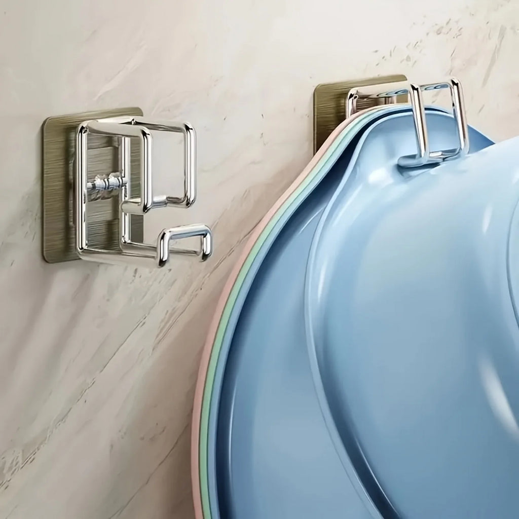 1/2/4 Pcs Stainless Steel Washbasin Hook - Punch-free Multifunctional