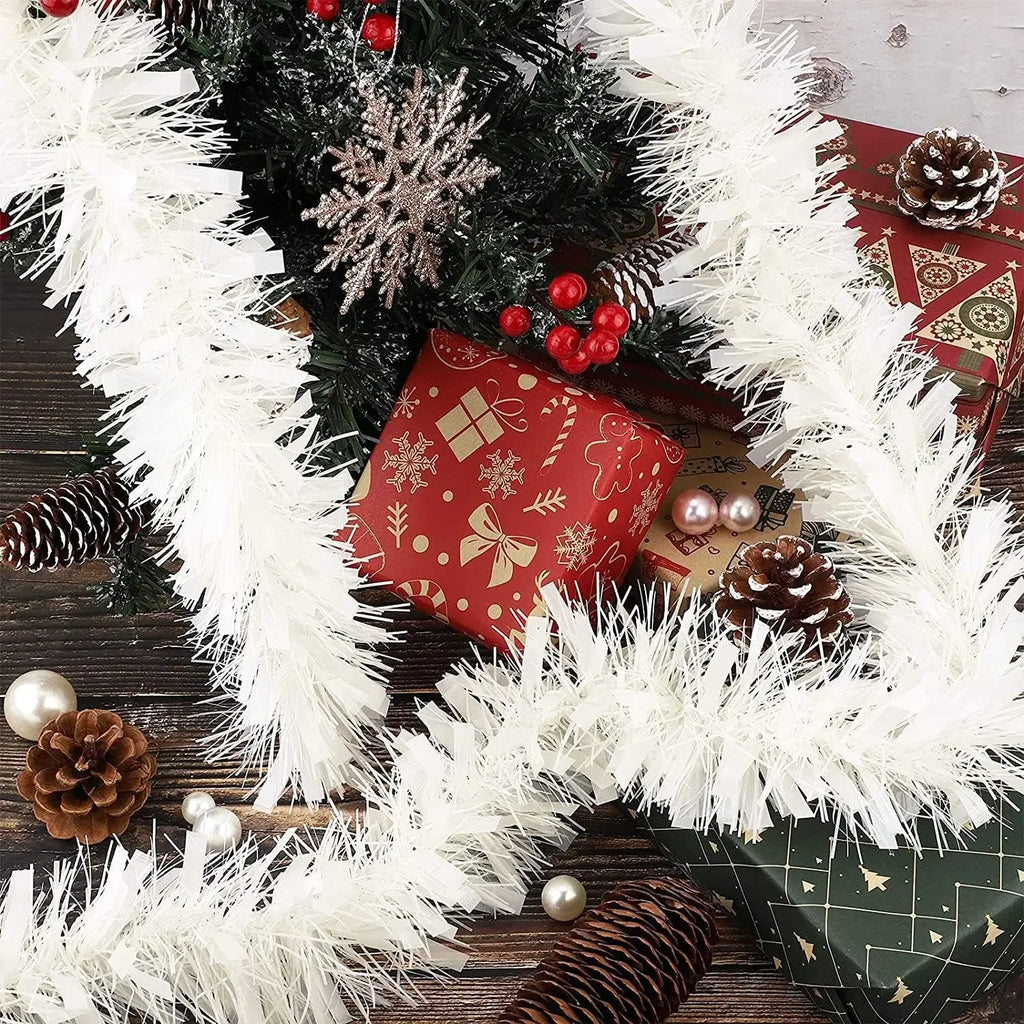 Blackl Tinsel Garland Halloween Christmas Wreath DIY Xmas Tree