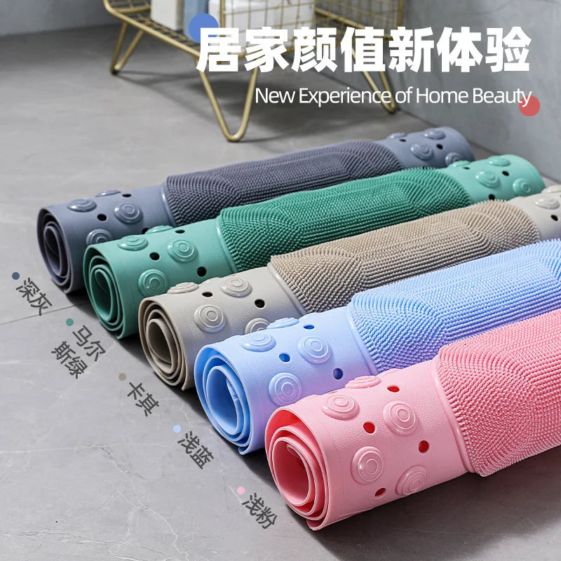 New Non-slip Bath Mat with Suction Cup and Drain Hole, Soft Machine-washable Shower Mat Non-slip Bath Mat