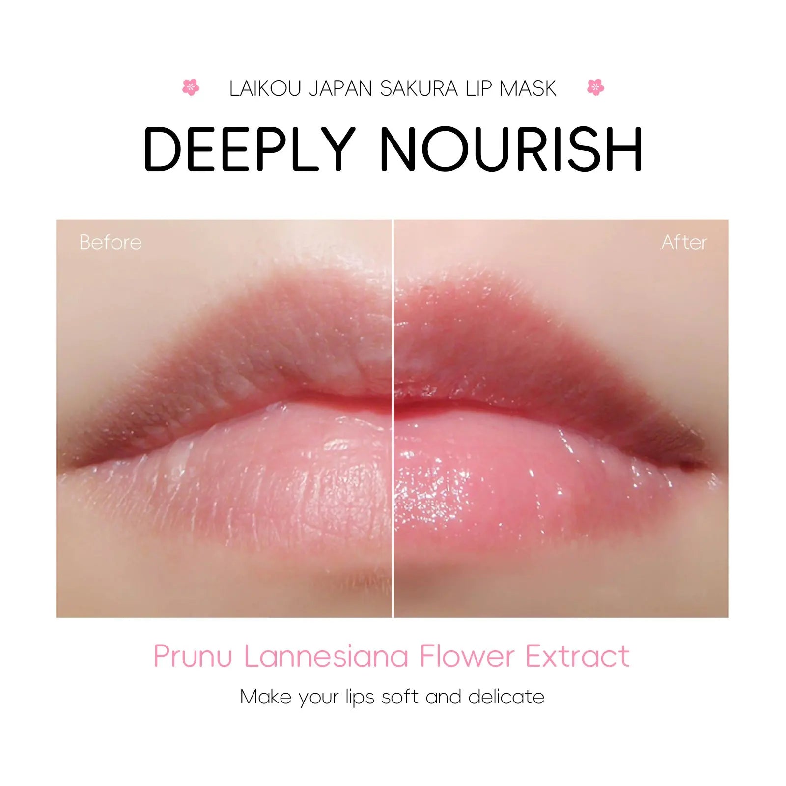 8g LAIKOU Sakura Lip Sleeping Mask Hydrating Moisture Nutriousing Wrinkle Smoothing Dryness Lip Mask Korean Cosmetics Skin Care
