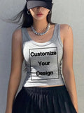 Custom Sleeveless Summer DIY Logo/Letter Womens Tank Tops Sporty