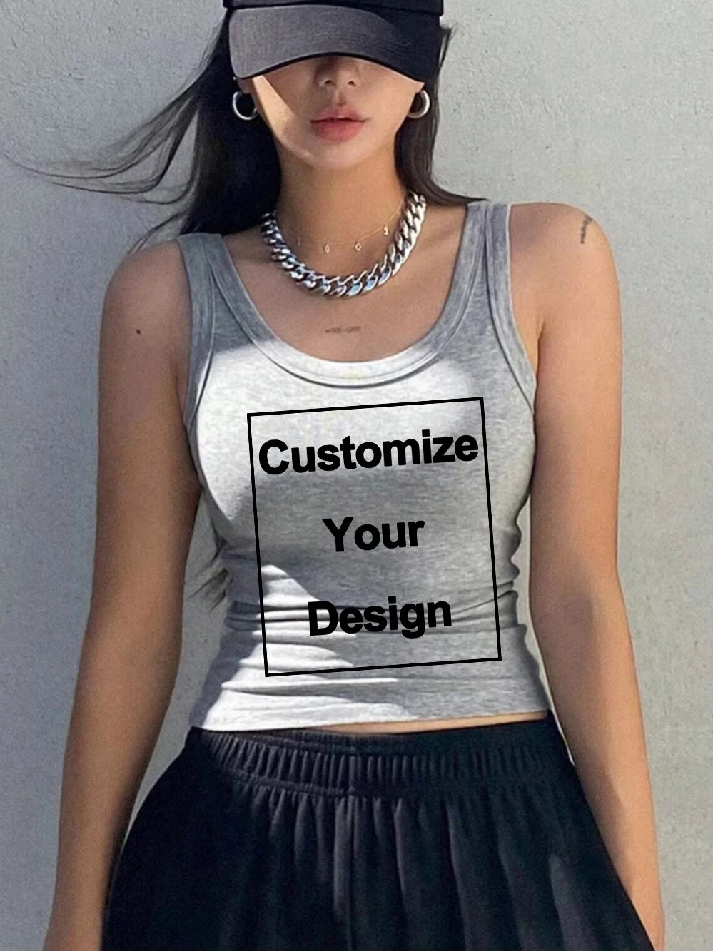 Custom Sleeveless Summer DIY Logo/Letter Womens Tank Tops Sporty