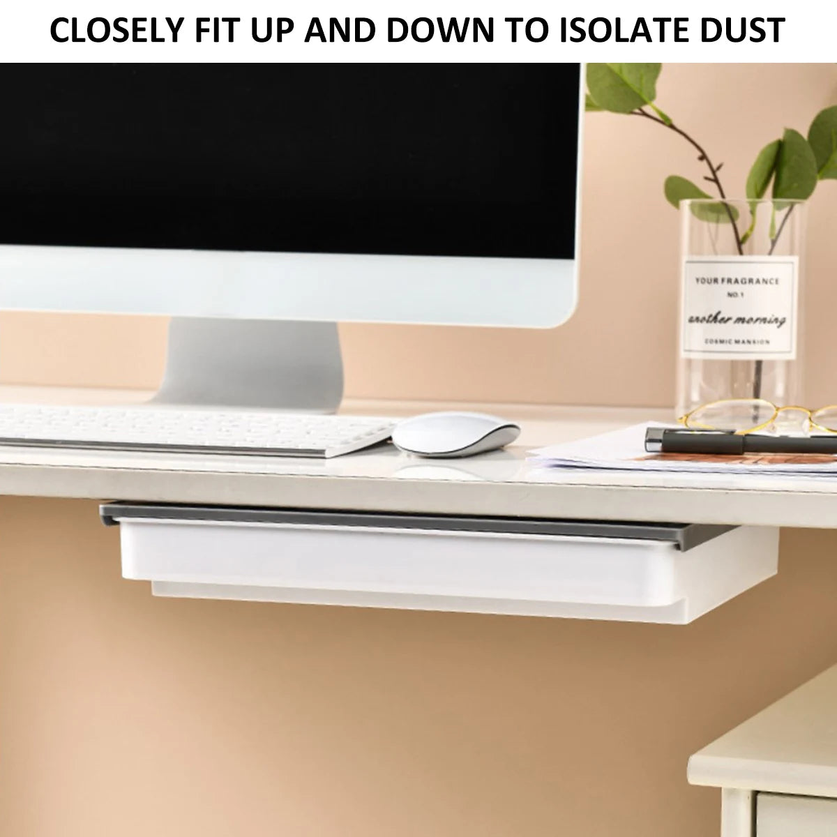 Under Desk Drawer Self-Adhesive Stationery Storage Box Multifunctional Hidden Under Desk Organizer for Home Kitchen Office Table