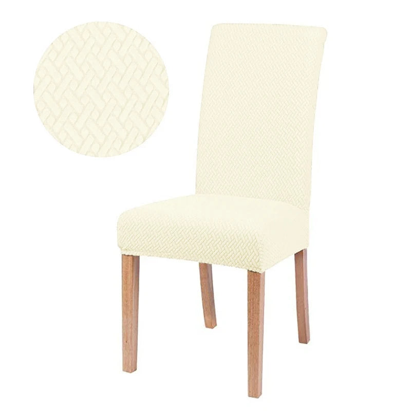 Elastic Dining Chair Cover Stretch Seat Slipcover Jacquard Spandex Protector Case for Kitchen Chair Seat Home Hotel Banquet