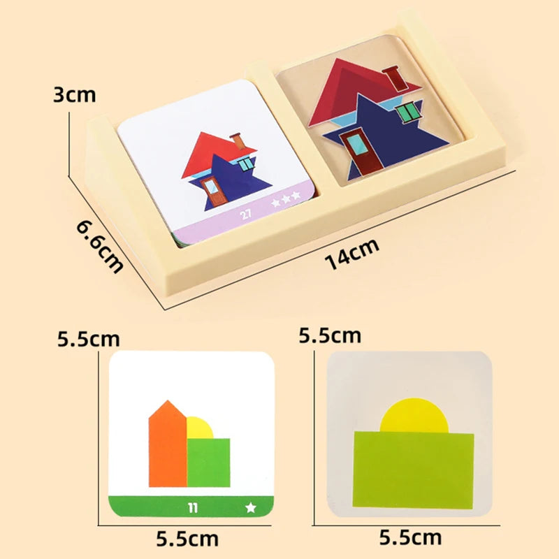 House Design Logic Game Montessori Toys Creative Geometric Shape Spatial Imagination Intellectual Thinking Puzzle Games Kids Toy
