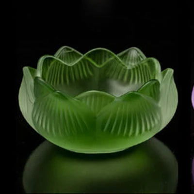 Seven Colors Crystal Incensee Burner Glass Lotus Candle Holders Handicraft Decoration for Home Buddha Mini Zen Cone Censer