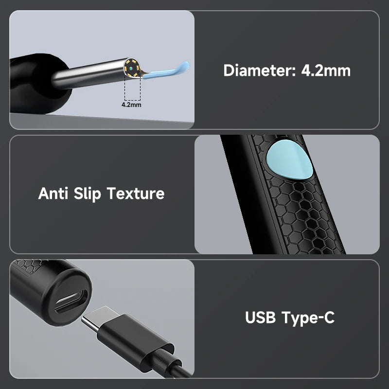 4.2MM Visual Ear Scope 1080P HD Otoscope Endoscope Ear