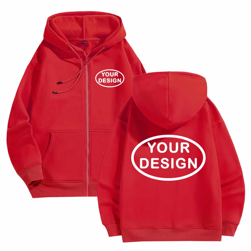 Customize Your Logo Zipper Sweatshirt For Men And Women Loose Casual Fashionable Long Sleeved Sportswear Personalized Embroidery