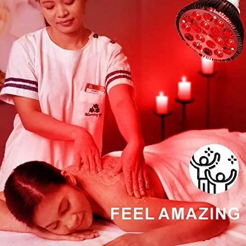 E27 LED Red 54W Light Therapy Lamp 660nm&850nm Infrared Bulb for Skin Care Pain Relief 360° Adjustable