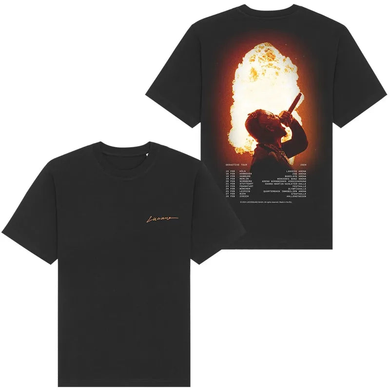 Y2k in Flames Band's Swedish Metal Rock Men's Short-sleeved Pure Cotton Printed T-shirt From An American/European Trendy Brand