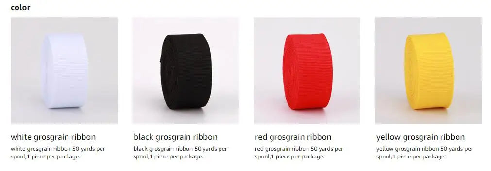 10 Meters Grosgrain Ribbon Solid Fabric for Gift Wrapping Wedding Bows Decoration Hair Sewing Supplies DIY Crafts Accessories