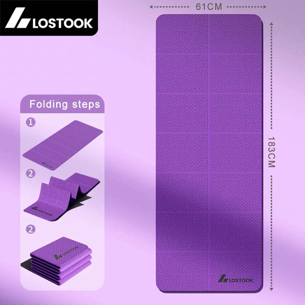4mm Thick TPE Foldable Yoga Mat Easy to Store