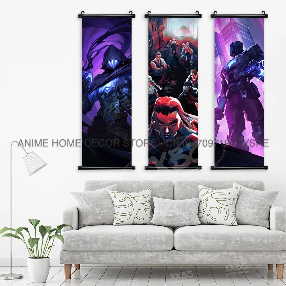Valorant Posters Harbor Decorative Painting Astra Scrolls Picture Omen Home Decor Brimstone Home Decor Viper Wall Art Jett Mural