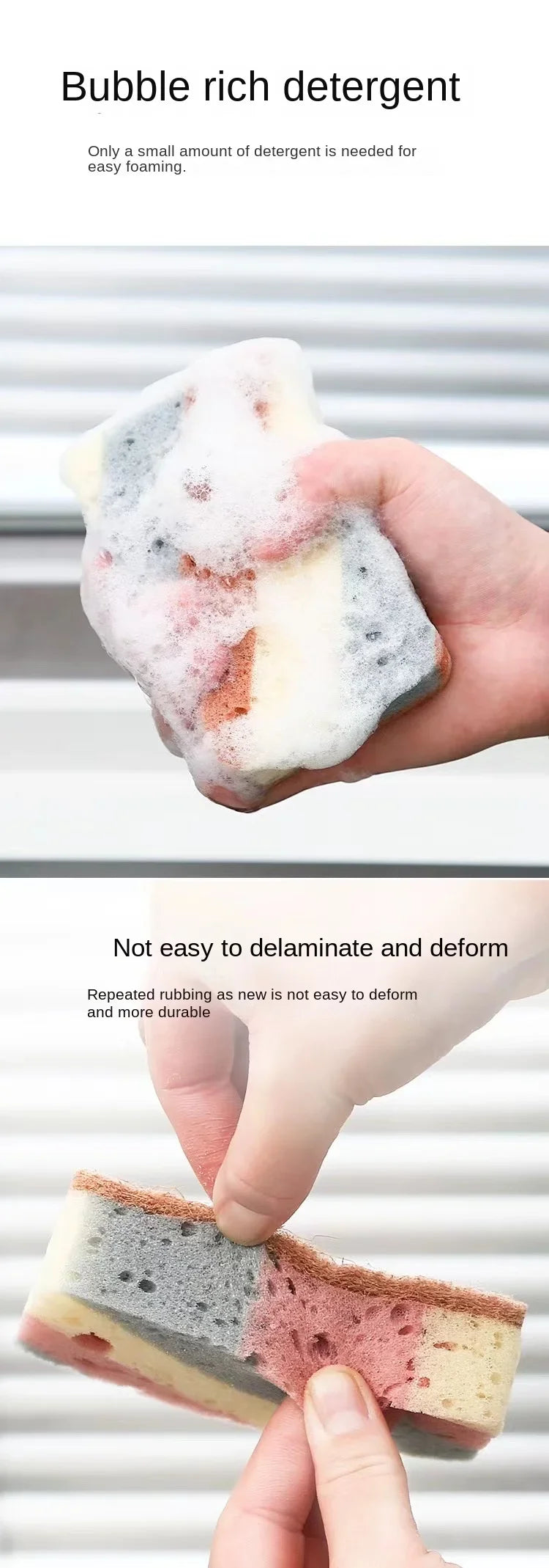 Natural Dish Scrubbing  Kitchen Cleaning Sponge Rub Wood Pulp Cotton Dishwashing Sponge Scouring Pad Kitchen Rag Dish Cloth