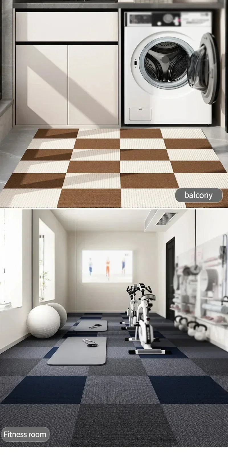 Self Adhesive Carpet Floor Tiles Sticker Square Rugs Peel and Stick Mat DIY Flooring for Kitchen Dining Room Bedroom Home Decor